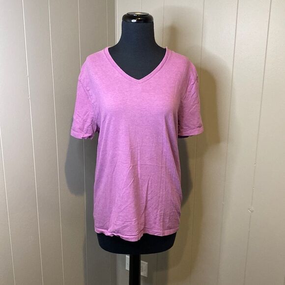 Banana Republic Medium V Neck T Shirt Sarong Purple Soft Wash - Picture 1 of 7